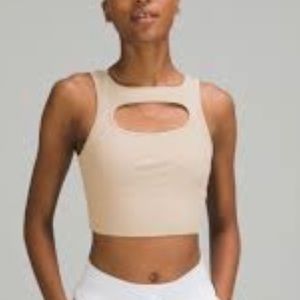 LULULEMON ON THE MOVE TANK TOP, 10, TAN